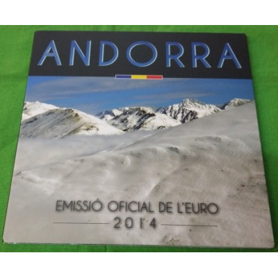 Набор из евро монет  Андорра 2014 год.  2 евро - 1 цент.